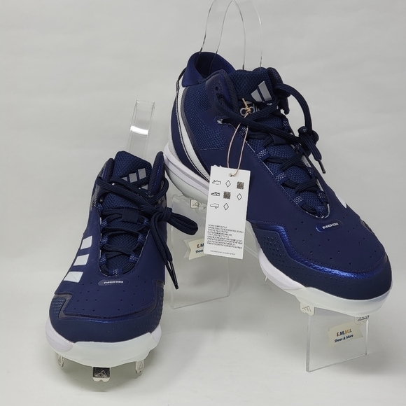 Adidas Mens Icon 7 Mid Blue White Baseball Metal Cleats S23892 Size 13 New main image 10